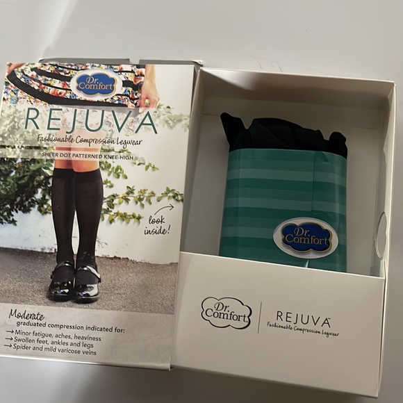 Rejuva sheer dot knee-high compression stockings - Picture 5 of 7